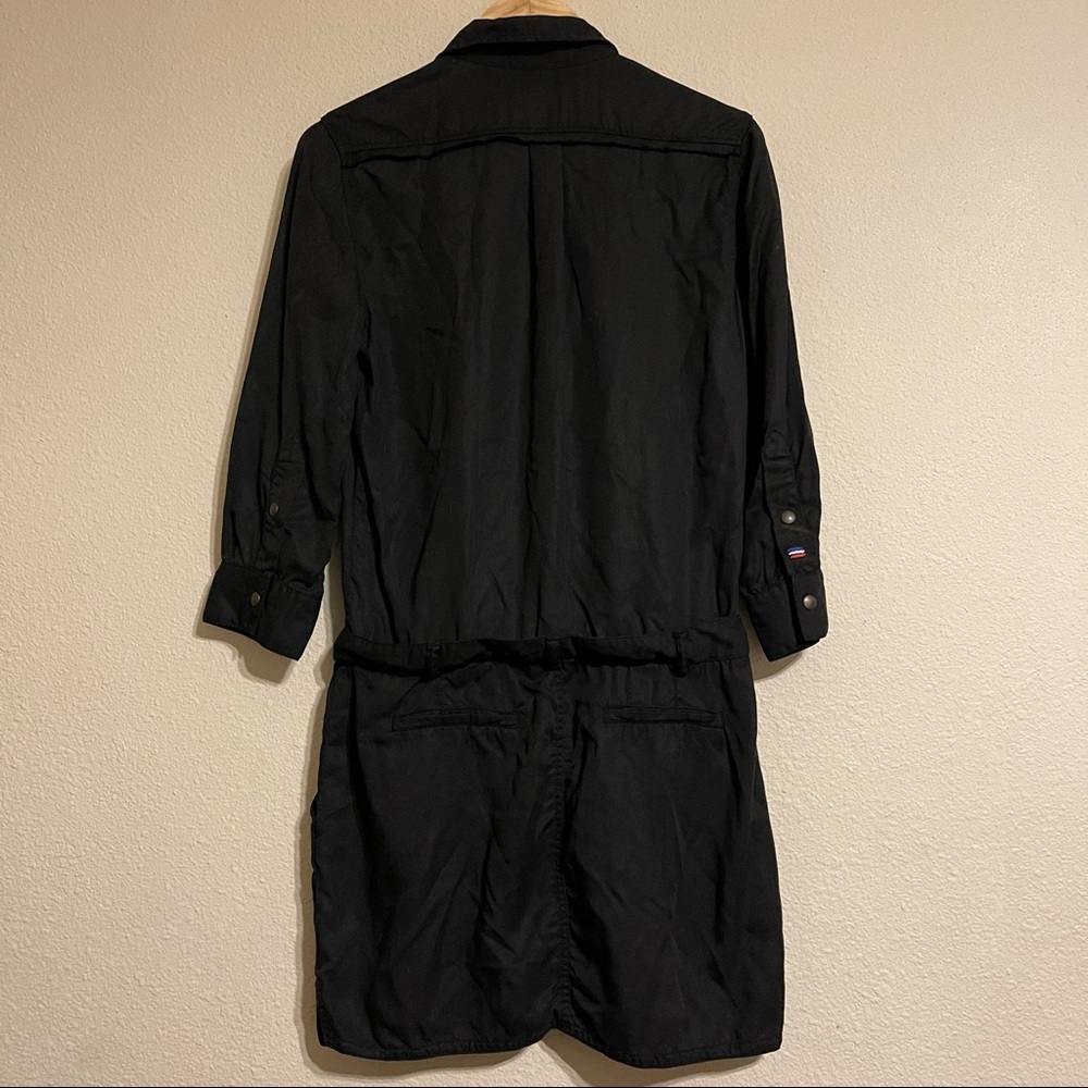 Etienne Marcel Shirt Dress Collared Button Sleeve Pockets Black Size Small - Picture 11 of 13